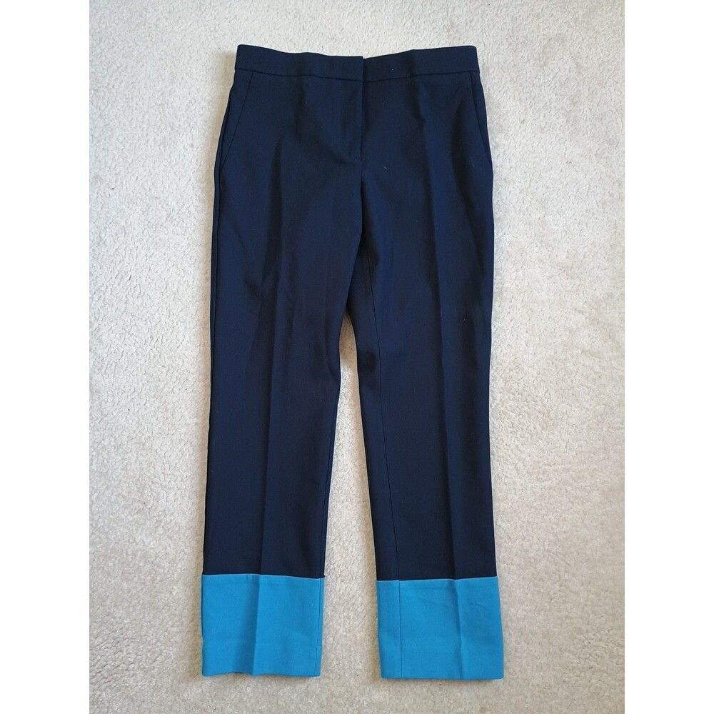 Ann Taylor The High rise Eva Ankle Pants Women sz 2 Navy/Light Blue Slim New $98